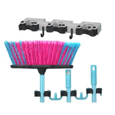 Imagem de Suporte Vassoura Parede para Limpeza Ganchos para Vassouras, Rodos e Acessórios Multiuso