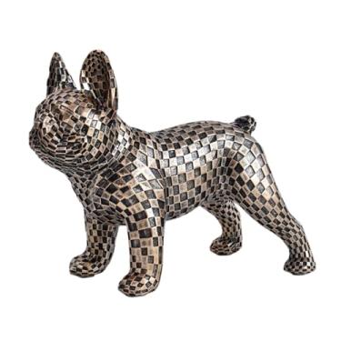 Imagem de Generic Estátua de cachorro com decoração criativa francesa, estatueta de cachorro elegante e luxuosa, escultura de animal para de entrada e sala de