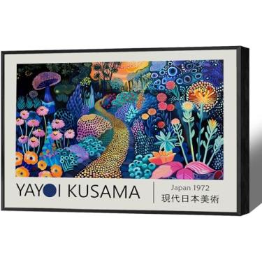 Imagem de Pôster Japonês Colorido Vintage Japão 1972 Exibição de Belas Artes Modernas Arte de Parede Arte Abstrata Jardim Bolinhas Flores Pintura Para Casa Quarto Dormitório Decoração de Parede 30 x 40 cm Sem