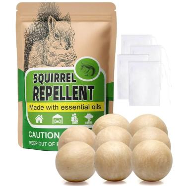 Imagem de AUDQQM Repelente de esquilos, repelente de esquilos para uso externo e interno, mantém esquilos fora de jardins, alimentadores de pássaros e sótãos, seguro para pessoas, animais de estimação e plantas