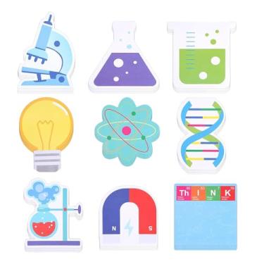 Imagem de Pacote com 9 adesivos científicos interessantes, cadernos de química fofos, presentes para professores, adesivos de laboratório, material escolar, presentes de festa da semana da ciência e suprimentos