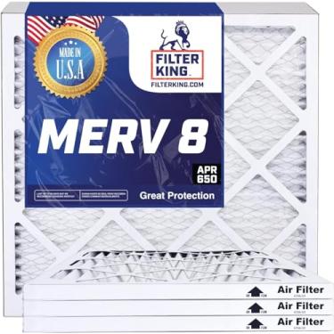 Imagem de Filter King Filtro de ar 16 x 21 x 1 | Pacote com 6 | Filtros de forno A/C plissados MERV 8 HVAC | Feito nos EUA | Tamanho real: 15,5 x 20,5 x 1,90 cm