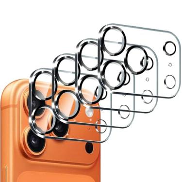 Imagem de Pacote com 4 protetores de lente de câmera compatíveis com iPhone 17 Pro Max - [Proteção contra quedas] Tela de cobertura total de vidro temperado 9H com cobertura total [atualização da nova versão]