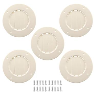 Imagem de RULLINE Pacote com 5 capas de ventilação de teto RV de 16,5 cm, substituição de tampa de ventilação CA branca com ripas giratórias, serve para dutos de 11,5 cm para trailer, trailer e motorhome