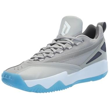 Imagem de adidas Originals Tênis unissex Dame Certified 2.0, cinza metálico/branco/cinza, 34 masculino, Cinza metálico/branco/cinza, 5 Women/4 Men