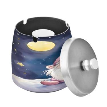 Imagem de Blueangle Cinzeiro de gnomo fofo com tampa para cigarros, à prova de vento/chuva, aço inoxidável, sem fumaça, inodoro, cinzeiro para uso interno ou externo (2)