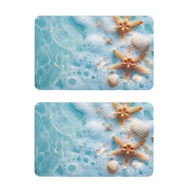 Imagem de Blueangle Conjunto de 2 ímãs de geladeira estrela-do-mar e coral - Ímãs decorativos engraçados de geladeira de cozinha - Seguro para lava-louças e decoração magnética durável (537)