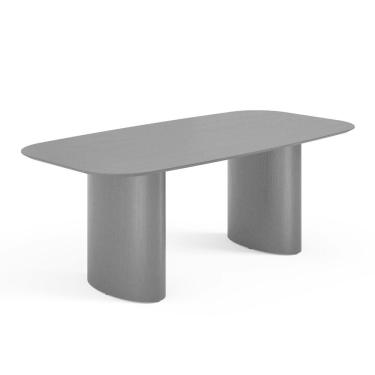 Imagem de Mesa De Jantar Orgânica Tivoli 220cm X 110cm 8 Lugares Lamina Cinamomo Preto