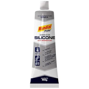 Imagem de Silicone Acético Alta Temperatura Mundial Prime Cinza 50g – Adesivo Vedante Resistente para Motores, Metais e Reparos Diversos