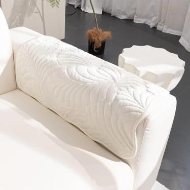 Imagem de JPGGD Capa de sofá de folhas de palmeira, capas de sofá de pelúcia para sofá secional, capa de veludo para sofá, capas protetoras antiderrapantes, capa de apoio de braço em forma de L (1 peça, marrom