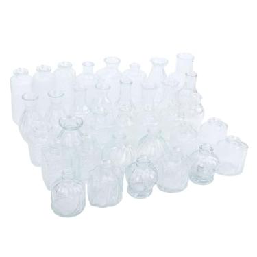 Imagem de RiToEasysports Vasos de Vidro, 36 Peças, Vasos de Flores Vintage Transparentes Em Relevo para Peças Centrais, Decoração de Casamento, Vários Formatos, Tamanhos, Conjunto de de Flores para Decorações