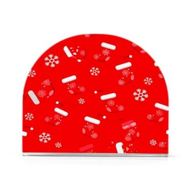 Imagem de Wassud Porta-guardanapos de acrílico para chapéus de Papai Noel, dispensador de guardanapos de papel moderno em forma de U para mesa, cozinha, sala de jantar, bancada 1 peça (comporta 50-60