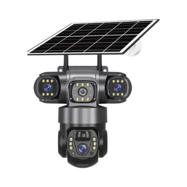 Imagem de Câmera IP Solar WiFi De 15MP Com 3 Lentes V380PRO 360 À Prova d'Água V