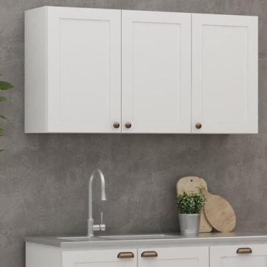 Imagem de Armário Aéreo 3 Portas 120cm Americano 100% Mdf Provençal - Genialflex