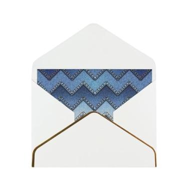 Imagem de SKKNT Cartões de felicitações com estampa de jeans azul gradiente para todas as ocasiões, convites de festa de aniversário de casamento, 12,7 x 15,2 cm