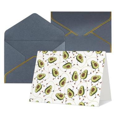 Imagem de SKKNT Cartões engraçados com estampa de abacates para todas as ocasiões, convites de festa de aniversário de casamento, 12,7 x 15,2 cm