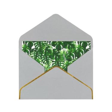 Imagem de SKKNT Monstera Deliciosa Banana Palm Print Cartões comemorativos para todas as ocasiões, convites de festa de aniversário de casamento, 12,7 x 15,2 cm