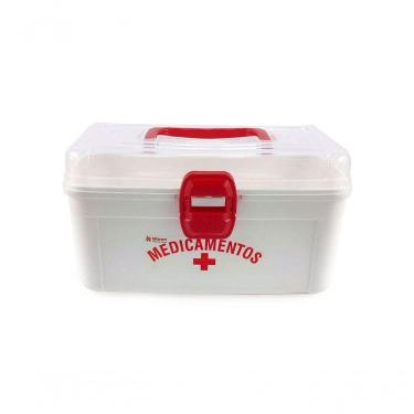 Imagem de Porta Medicamentos Primeiros Socorros Media Com Alça De Transporte E Trava De Segurança