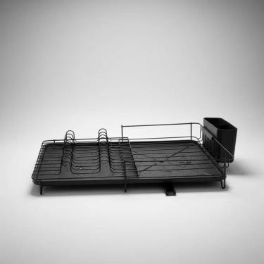 Imagem de Escorredor Louças Extensivel Rack Pratos Copos Talheres Inox Premium Preto Resistente