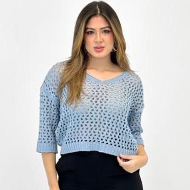 Imagem de Blusa Via Tricot Modal Manga 3/4 Feminina-Feminino
