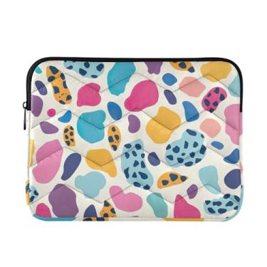 Imagem de Capa para laptop fina e leve com estampa de leopardo colorida, bolsa de transporte durável para tablet de viagem para trabalho, capa para laptop para mulheres, de 13 a 14 polegadas