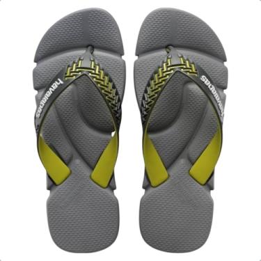Imagem de Chinelo Havaianas Power 2.0 Confortável Tiras Largas Cor Cinza Tamanho 43-44