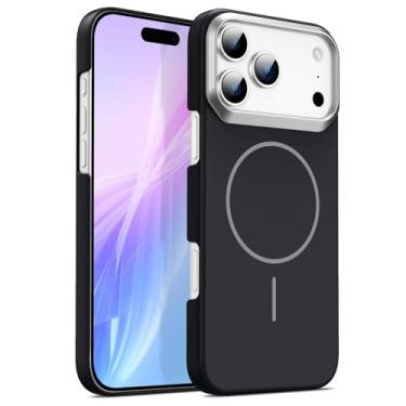 Imagem de Capa magnética fosca em policarbonato para iPhone 17 Pro, 16, 15, 14, 13, 12, 11 Plus e Pro Max, na cor preta. Também disponível para iPhone 15 Pro.