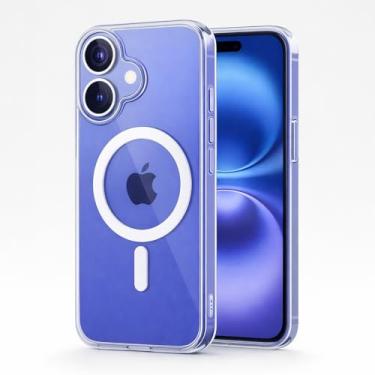 Imagem de Capa Transparente compatível com iPhone 16, Proteção Extrema contra Impactos, MagSafe, TPU, Air Guard Reforçados