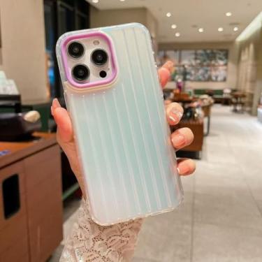 Imagem de Capa de celular elegante com listras 3D para iPhone 16, 14, 13, 12, 11, 15 Pro Max, 16Pro, 14, 15Plus e 16Plus, capa traseira rígida com listras 3D, B, roxa, para iPhone 12 Pro