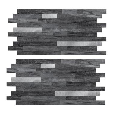 Imagem de Miscasa 22 folhas de pedra autoadesiva 3D com textura 3D Faxu travertino para acampamento Kitehcn Camper, banheiro (caixa de 11,64 m²)