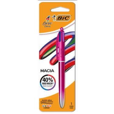 Imagem de Caneta BIC 4 Cores 1.0MM Macia Rosa