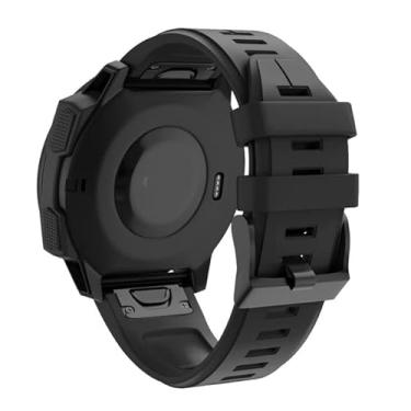 Imagem de IENYU Pulseira de silicone de 22 de 26 mm de ajuste fácil e rápido para Garmin Fenix 7X 7 7S 6X 6 6S 5X 5 5S Plus 3HR Descent MK1 pulseiras de relógio inteligente (K,Fenix 7X de 26 mm)