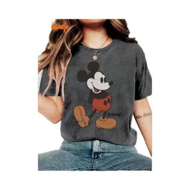 Imagem de Camiseta Vintage Disney Mickey Mouse Minnie Balloon De Algodão Unissex