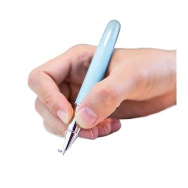 Imagem de FUKUZL Canetas-tinteiro EF 0,38 mm, escrita suave, caligrafia, caligrafia, metal, tinta, material escolar (azul)