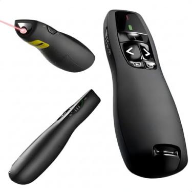 Imagem de Apresentador de Slides Sem Fio com Laser Vermelho, USB-C e USB-A, Alcance 30 Metros, 2.4GHz, Compatível com Windows/Mac/Linux/Android