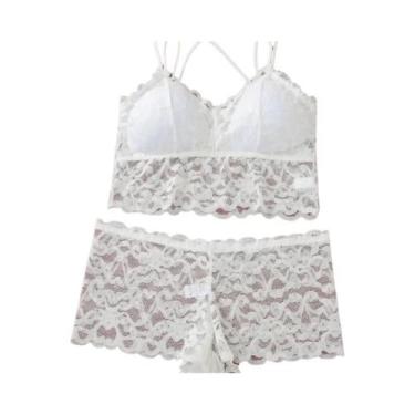 Imagem de Conjunto De Sutiã E Calcinhas De Renda Ultra-fina Sem Arame Para Mulhe