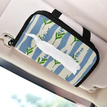 Imagem de SEHANY Porta-lenços de papel de carro lavanda roxa, caixa de lenços para carro, viseira solar, porta-guardanapos retangular, dispensador de máscara de carro, caixa de lenços de papel para automóvel