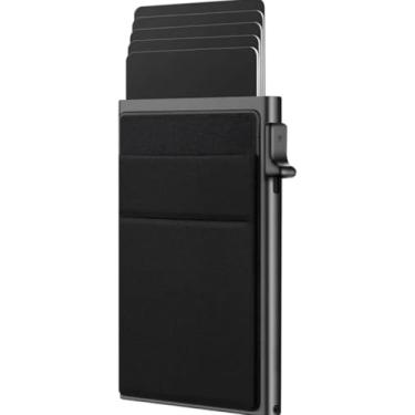 Imagem de Carteira masculina fina minimalista - Carteira minimalista para homens - Carteira de fibra de carbono - Carteira masculina fina - Carteira de metal para homens - Porta-cartão de crédito para homens