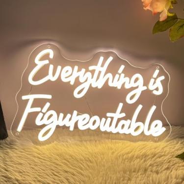 Imagem de Brochao Tudo É Identificável, Letreiro De Neon Com Luzes Led Reguláveis Para Decoração Parede, Palavras Inspiradoras, Usb, Escritório, Quarto, Bar, Sala Estudo, Casamento, Festa Aniversário, Adolesc