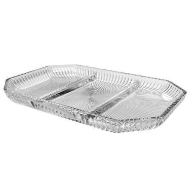 Imagem de Petisqueira 3 divisórias Cameratta cristal ecológico 21,6x14,2x2cm - L