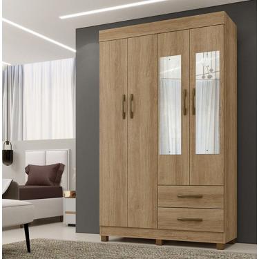 Imagem de Roupeiro Copacabana Canela 4 Portas Com Espelho Benetil Moveis