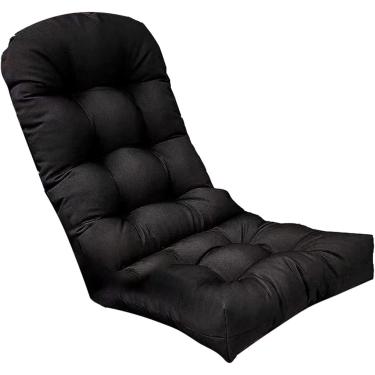 Imagem de Almofadas De Cadeira De Alto Encosto Almofada De Pátio Com Padrão - Almofada De Cadeira Durável Para Almofada De Assento De Jardim, Conforto Interno E Externo à Prova D'Água, Black, 110 * 50cm