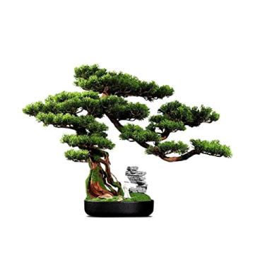 Imagem de Árvore artificial bem-vinda pinheiro bonsai simulação árvore exterior jardim casa simulação árvore artificial vaso planta bonsai artificial ornamentos de mesa árvore falsa