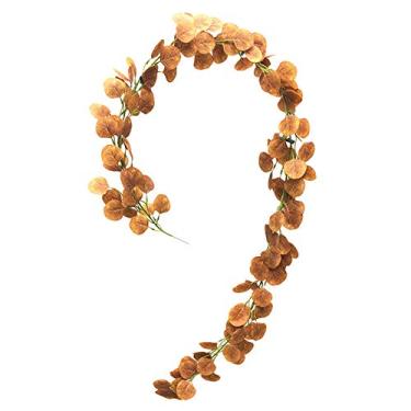Imagem de Guirlanda de Folhas Pendentes Artificiais - Falsas Realistas Outono para Decoração Festa Halloween Casamentos e DIY Tecido Seda Premium Plantas Naturais Interior Paisagem Gramado Cerca Porta Parede