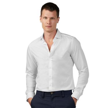 Imagem de Camisa Dudalina Masculina Milano Tricoline Lisa Stretch Branca-Masculino