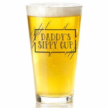 Imagem de Copo de cerveja Daddy's Sippy Cup - Presentes divertidos para pais iniciantes - Natal exclusivo, dia dos pais ou para o futuro pai - Caneca de cerveja premium 473 g