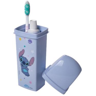 Imagem de Porta Escova Pasta De Dente Dental Case Multiuso 290ml Stitch Azul Pla