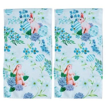 Imagem de Jogo com 2 Caminhos de Mesa Tecido Estampa Páscoa 120x30cm - Multiart,