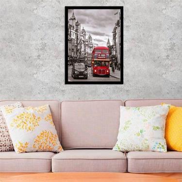 Imagem de Quadro Decorativo Fotografia Ônibus Londres Vermelho 45x34cm
