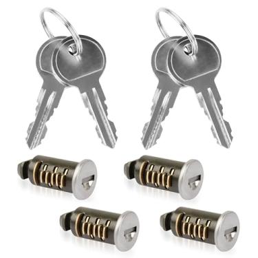 Imagem de Pacote com 4 núcleos de trava de cilindros serve para sistema Thule One-Key Rack Core, para trava de bagagem, trava de bicicleta, suporte de carga de teto Thule, barras transversais (1 conjunto com 4